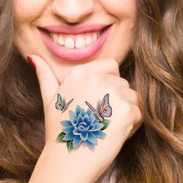 Real_Butterfly_With_Rose_Tattoo_pack_of_2