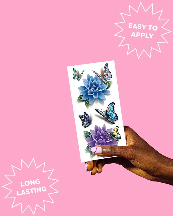 Real_Butterfly_With_Rose_Tattoo_pack_of_2