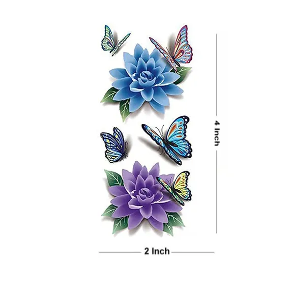 Real_Butterfly_With_Rose_Tattoo_pack_of_2