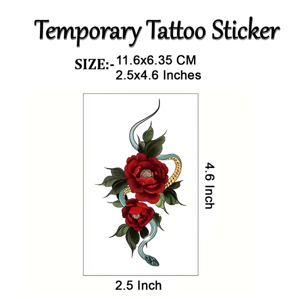 Red_Flower_With_Snack_Temporary_Tattoo_pack_of_2
