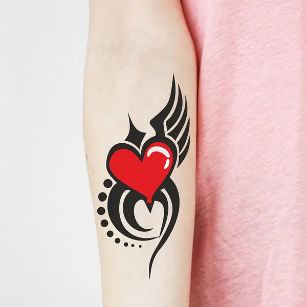 Red_Heart_With_Trible_Design_Temporary_Tattoo_pack_of_2