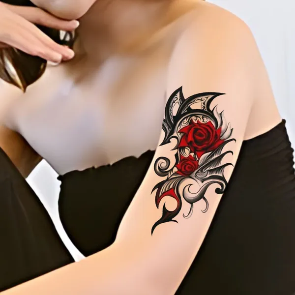 Red_Rose_Trible_Design_Temporary_Tattoo_pack_of_2