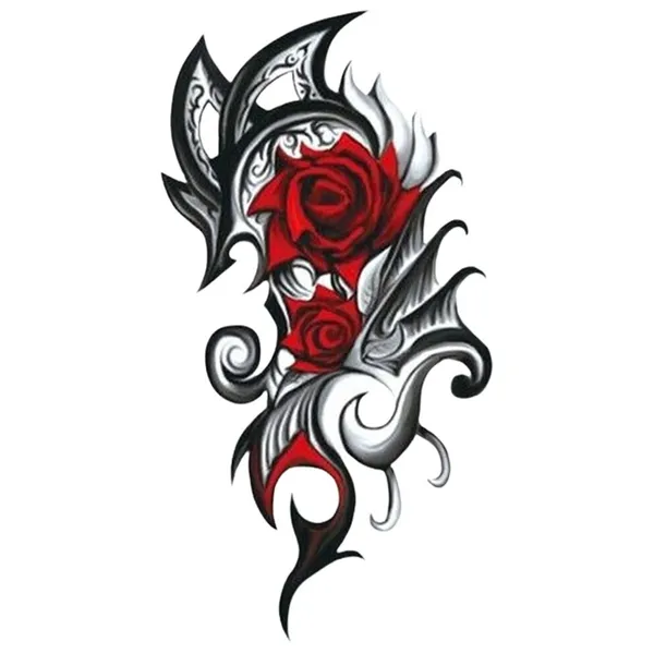 Red_Rose_Trible_Design_Temporary_Tattoo_pack_of_2