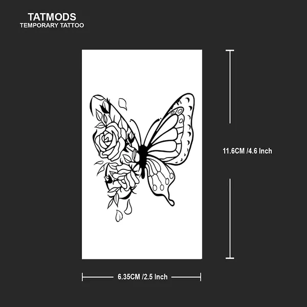 Rose_Butterfly_Design_Temporary_Tattoo_Pack_Of_2