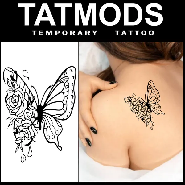Rose_Butterfly_Design_Temporary_Tattoo_Pack_Of_2