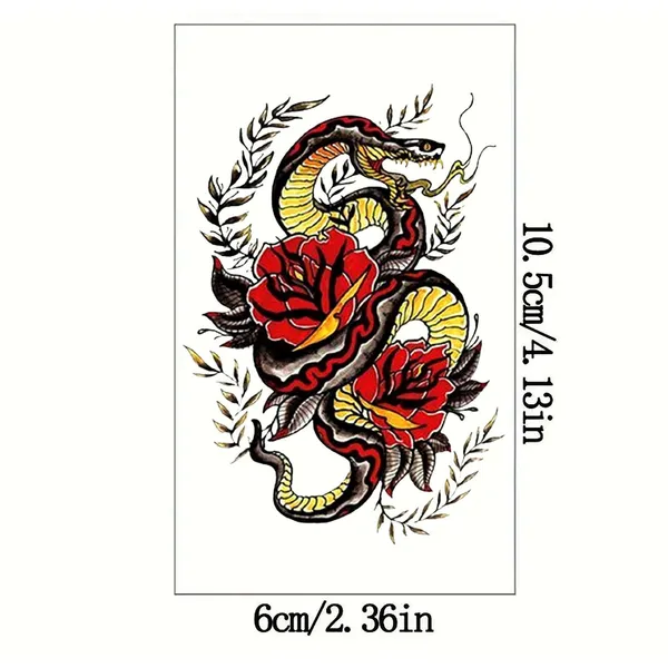 Rose_Design_With_Snake_Design_Temporary_Tattoo_pack_of_2