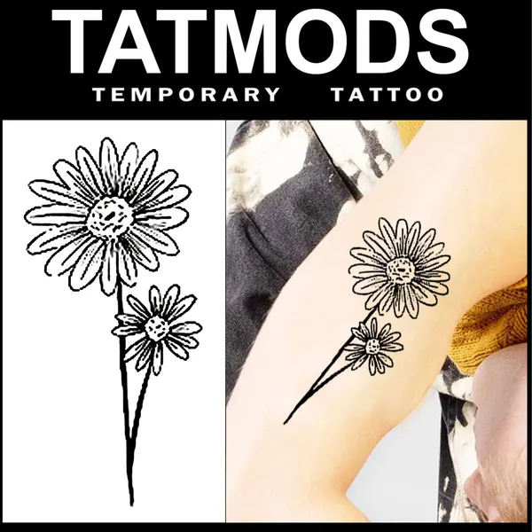 Rose_Line_Design_Temporary_tattoo_Pack_of_2