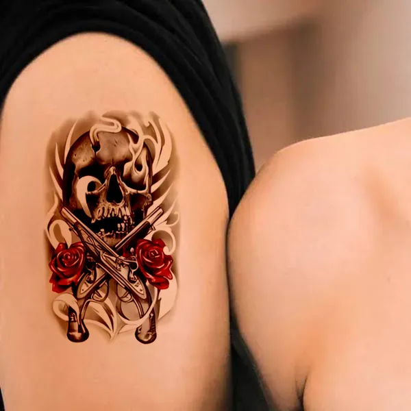 Rose_Skull_Cruss_Temporary_Tattoo_pack_of_2