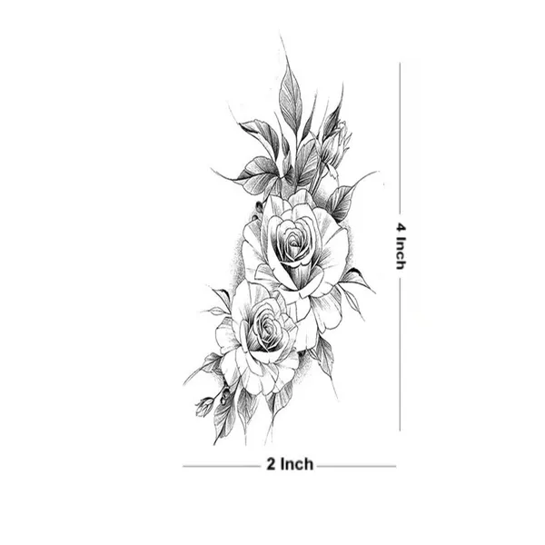 Rose_With_Leaf_Black_Real_Tattoo_Waterproof_Temporary_Body_Tattoo_pack_of_2