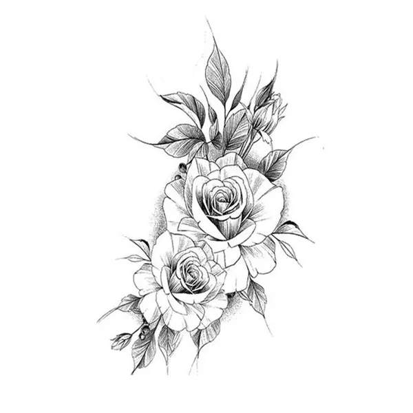 Rose_With_Leaf_Black_Real_Tattoo_Waterproof_Temporary_Body_Tattoo_pack_of_2