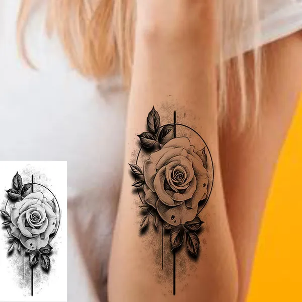 Rose_With_Leaf_Black_pack_of_2