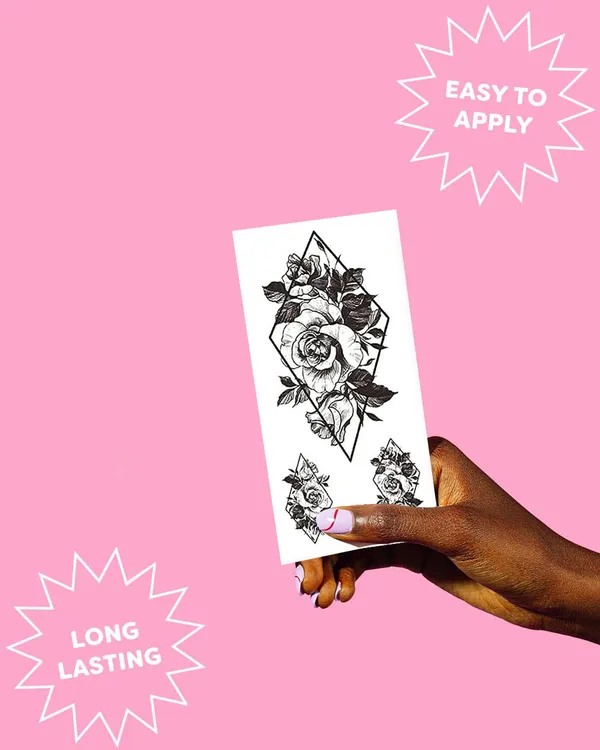 Rose_in_Shape_Leaf_Tattoo_pack_of_2
