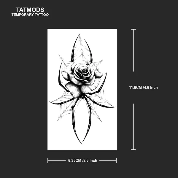Rose_with_Spider_Design_Temporary_tattoo_Pack_Of_2
