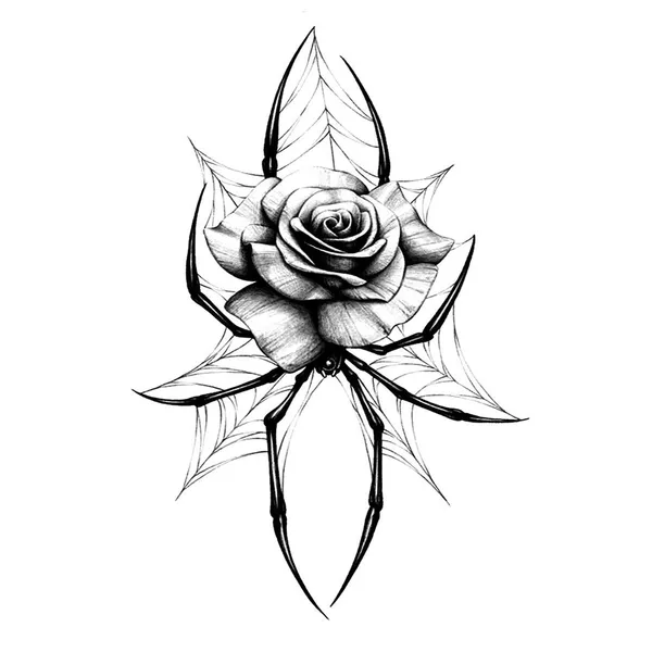 Rose_with_Spider_Design_Temporary_tattoo_Pack_Of_2