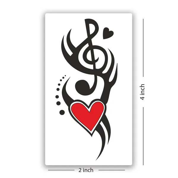S_letter_With_Heart_Design_Temporary_Tattoo_pack_of_2_