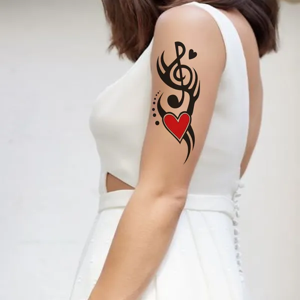 S_letter_With_Heart_Design_Temporary_Tattoo_pack_of_2_