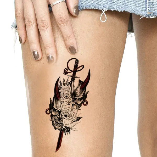 Samurai_Design_With_Sword_Temporary_Tattoo_