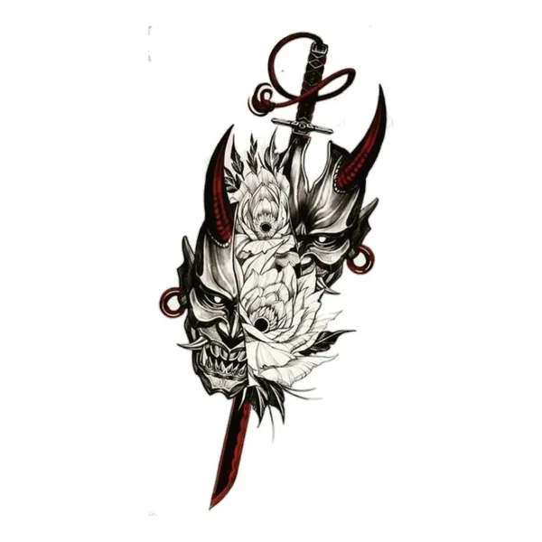 Samurai_Design_With_Sword_Temporary_Tattoo_