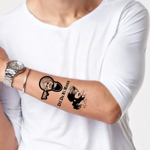 Sidhu_Moosewala_Black_Design_Temporary_Tattoo_pack_of_2