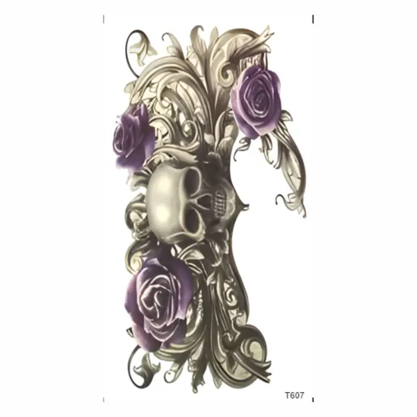 Skull_Flower_Guns_Temporary_Tattoo_pack_of_2