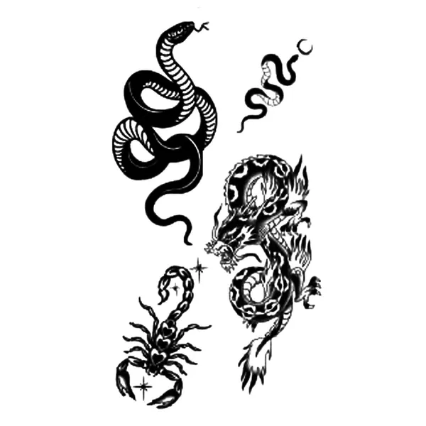 Snake_Scorpion_Design_Temporary_Tattoos_Pack_of_2