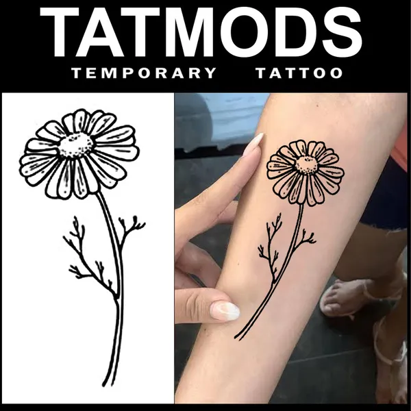 Sun_Flower_Design_Temporary_tattoo_Pack_Of_2