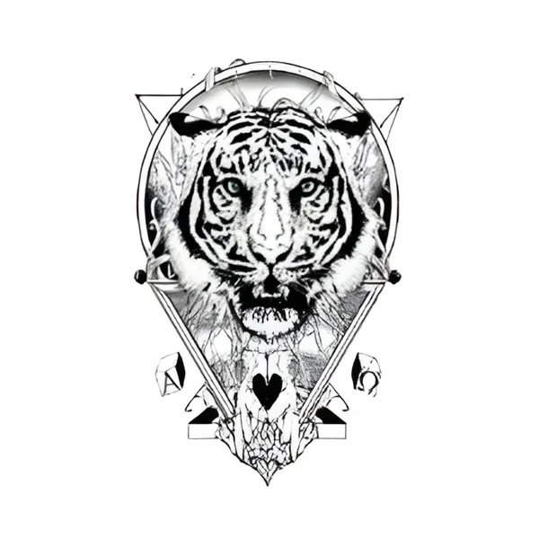Tiger_in_Frame_Temporary_Tattoo_pack_of_2