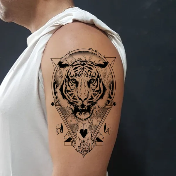 Tiger_in_Frame_Temporary_Tattoo_pack_of_2