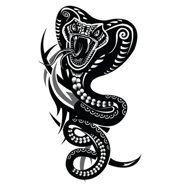 Trible_Black_Snake_Face_Design_Temporary_Tattoo_pack_of_2