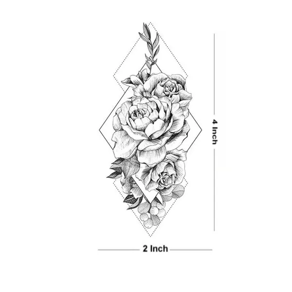 Tringle_With_Rose_Black_Tattoo_Waterproof_Temporary_Body_Tattoo_pack_of_2