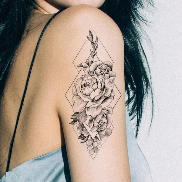 Tringle_With_Rose_Black_Tattoo_Waterproof_Temporary_Body_Tattoo_pack_of_2