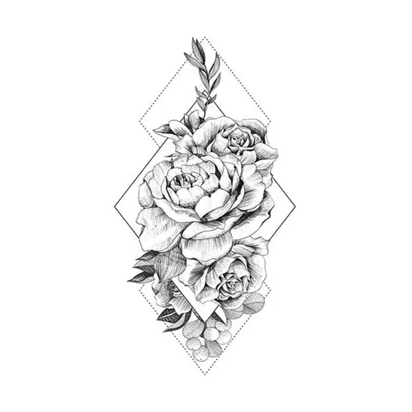 Tringle_With_Rose_Black_Tattoo_Waterproof_Temporary_Body_Tattoo_pack_of_2