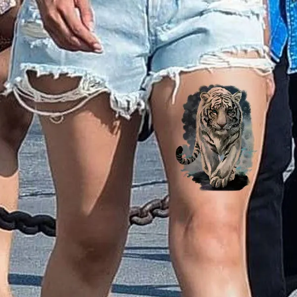 White_Tiger_In_Snow_in_Winter_Temporary_Tattoo_pack_of_2