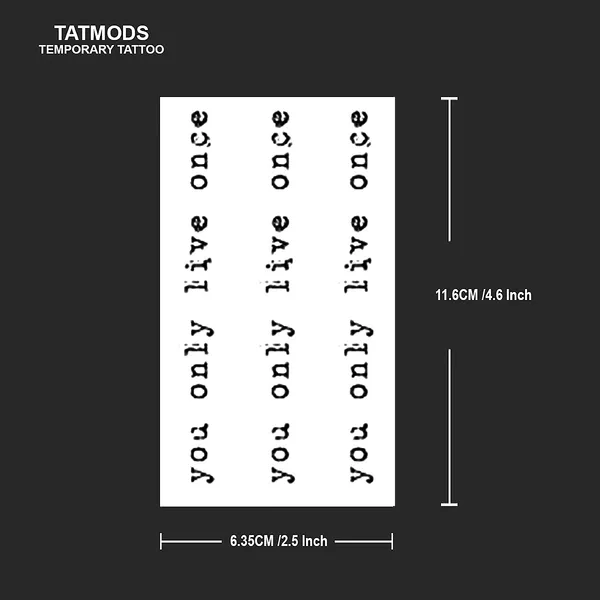 You_Only_Live_Once_Design_Temporary_Tattoos_pack_Of_2