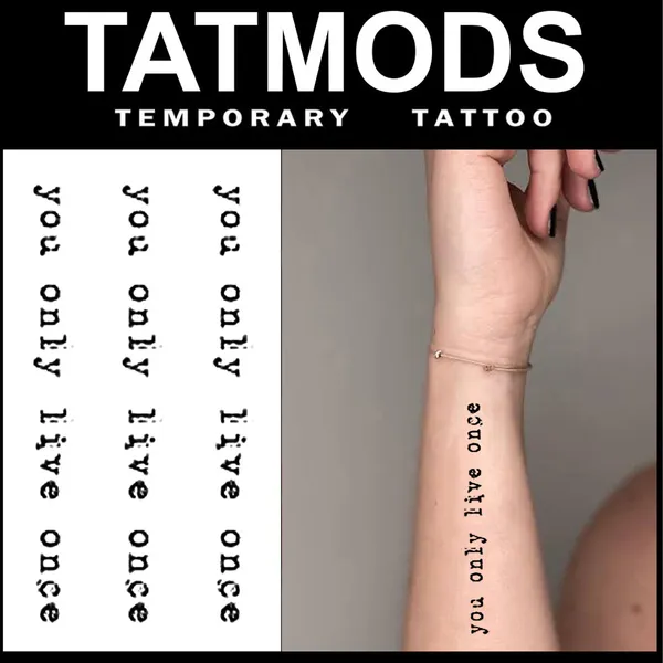 You_Only_Live_Once_Design_Temporary_Tattoos_pack_Of_2