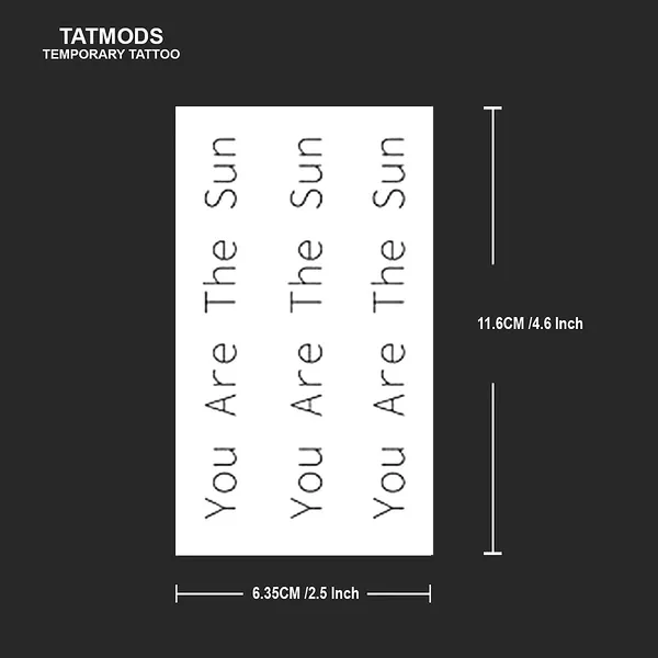 You_are_The_Sun_Design_Temporary_Tattoos_Pack_Of_2