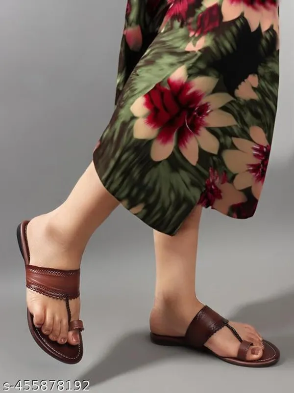 Brown_Kolhapuri_Pu_Leather_Flats_For_Women