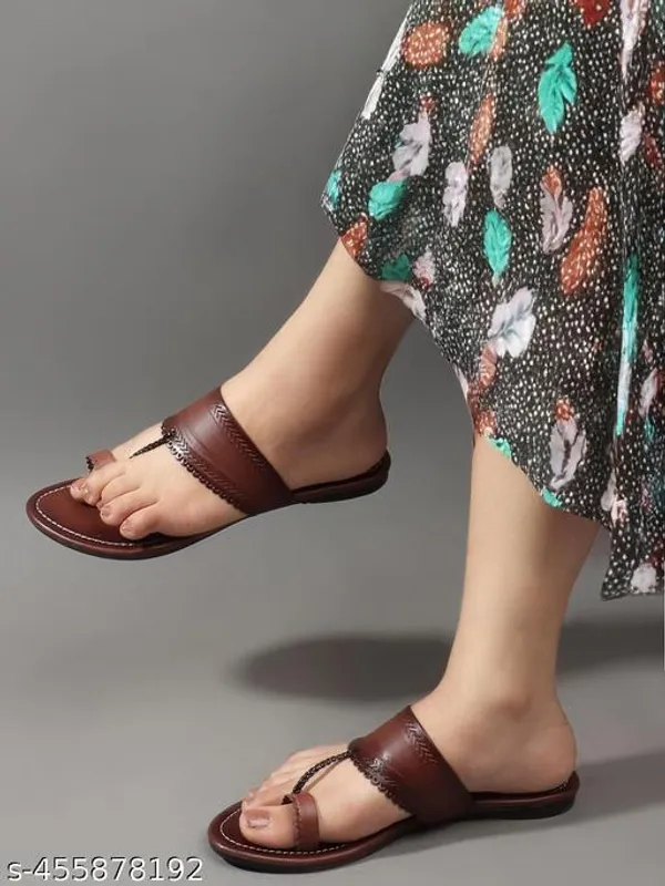 Brown_Kolhapuri_Pu_Leather_Flats_For_Women