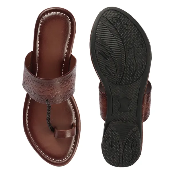 Kolhapuri_Brown_Pu_Leather_Flats_For_Women