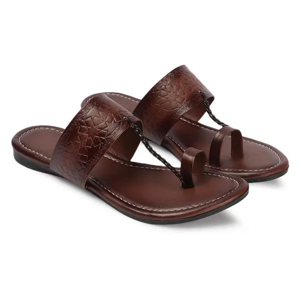 Kolhapuri_Brown_Pu_Leather_Flats_For_Women