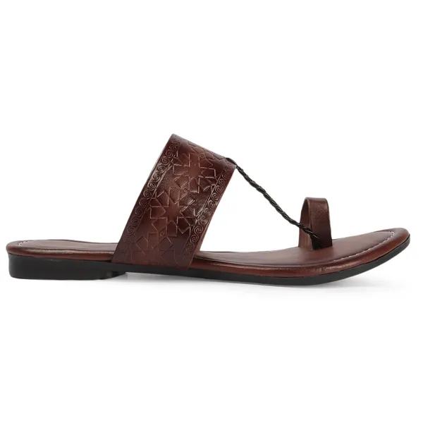 Kolhapuri_Brown_Pu_Leather_Flats_For_Women