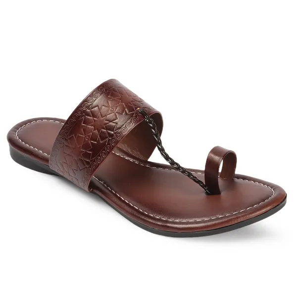 Kolhapuri_Brown_Pu_Leather_Flats_For_Women
