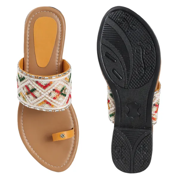Multicolor_Kolhapuri_Pu_Leather_Flats_For_Women