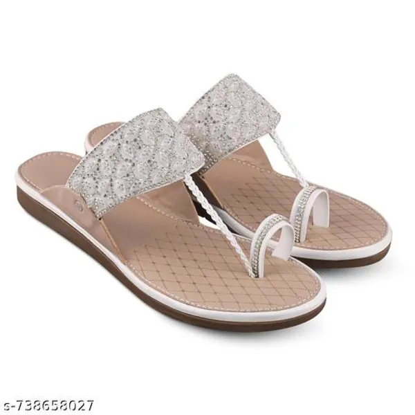 Cream_Kolhapuri_Pu_Leather_Flats_For_Women