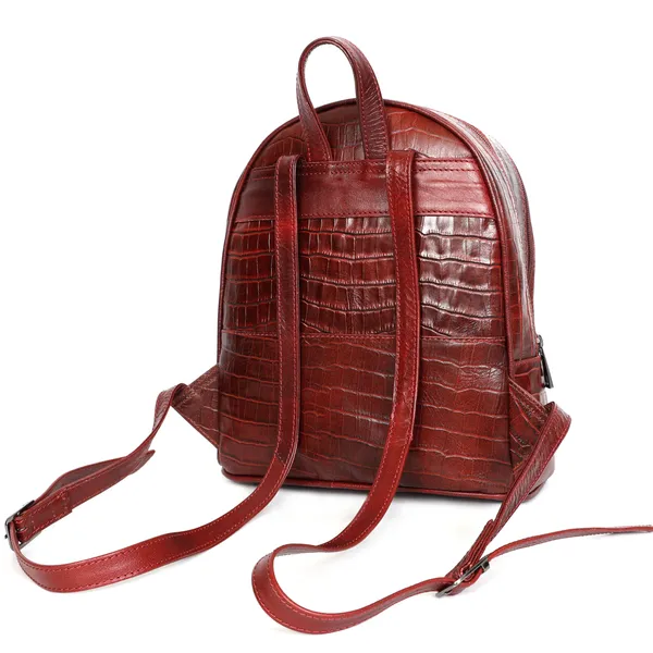 Elora_Croco_Textured_Genuine_Leather_Bagpack_For_Women