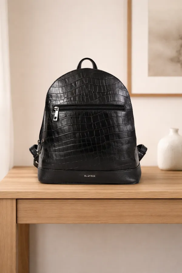 Elora_Croco_Textured_Genuine_Leather_Bagpack_For_Women