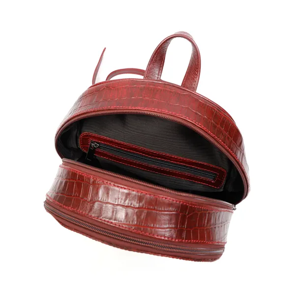Elora_Croco_Textured_Genuine_Leather_Bagpack_For_Women