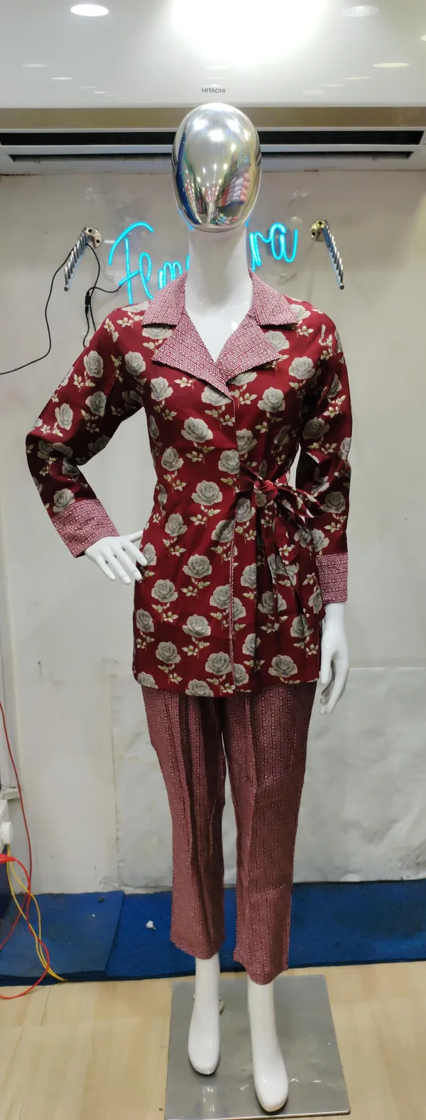 Maroon_Premium_Cotton_Floral_Print_Co-Ord_Set_For_Women