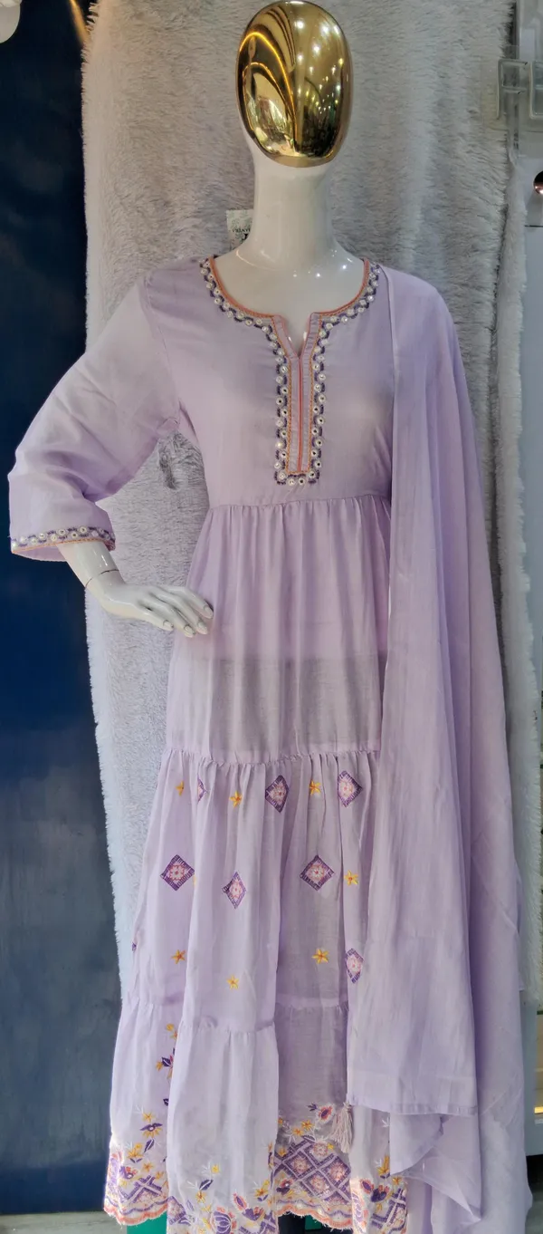 Lavender_Premium_Cotton_Embroidered_Anarkali_Suit_With_Dupatta_For_Women