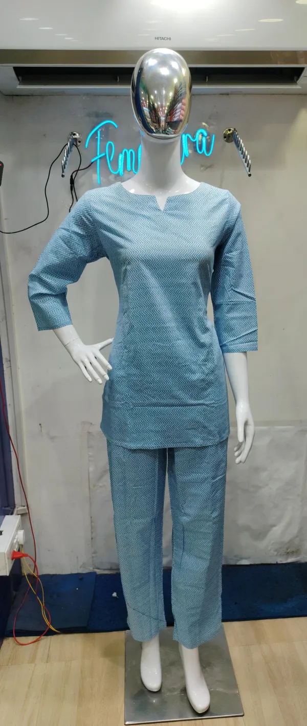 Sky_Blue_Premium_Cotton_Chevron_Lounge_Wear_Set_For_Women